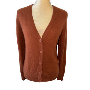 Cashmere Charter Club Luxury Rust Button Down Cardigan Size XS